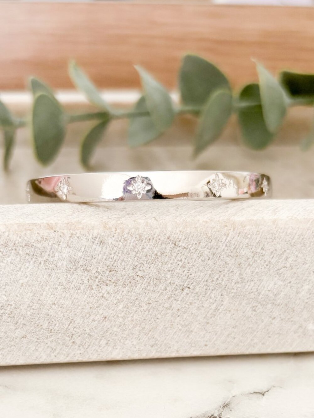 925 Sterling Silver Cuff Bracelet Star Bracelet Celestial Bangle Bracelet - Picture 10 of 14